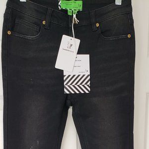 NWT: Free People x Sandrine Rose Skinny Jeans Rock Black Denim Size 26